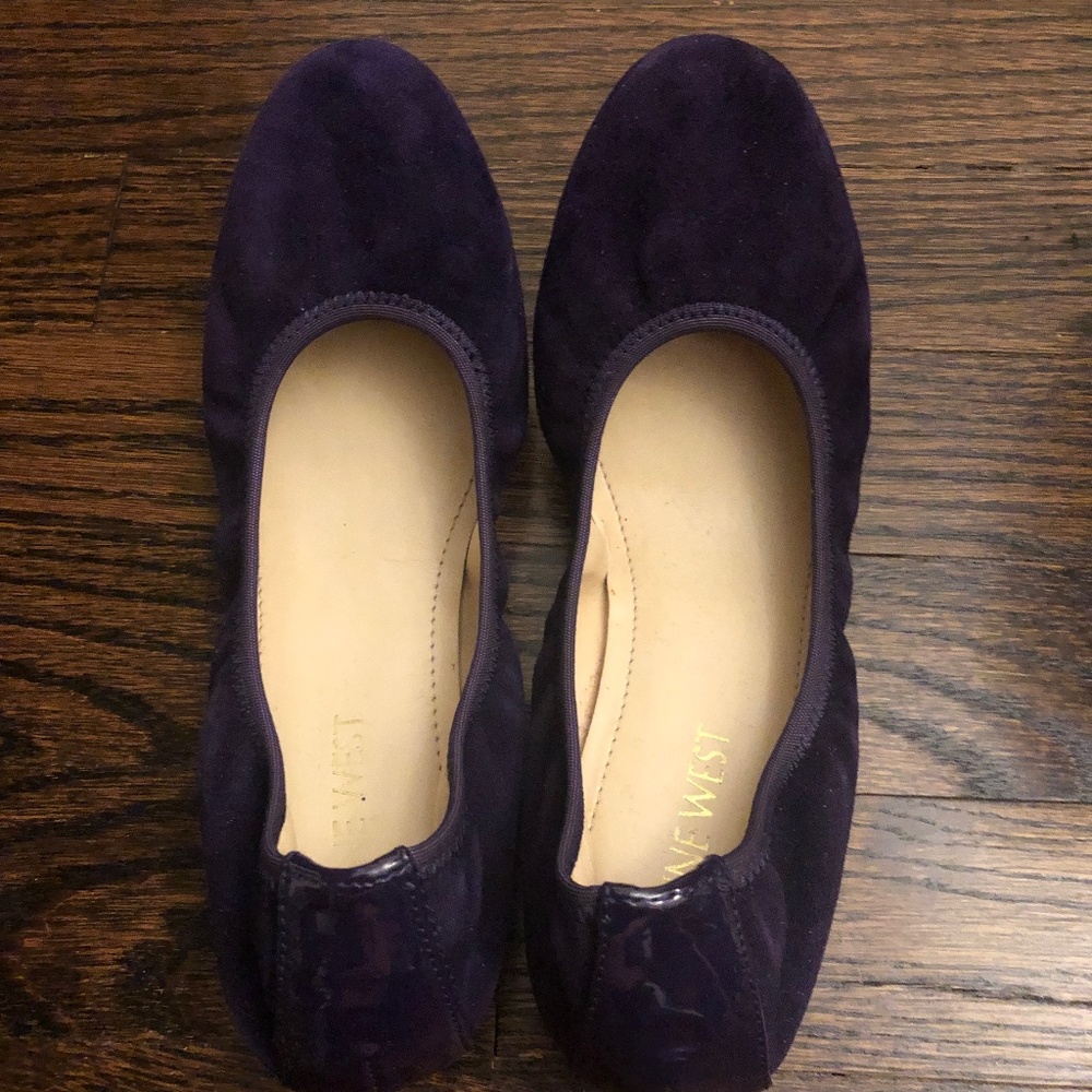 Nine West Purple Suede Ballet Flats